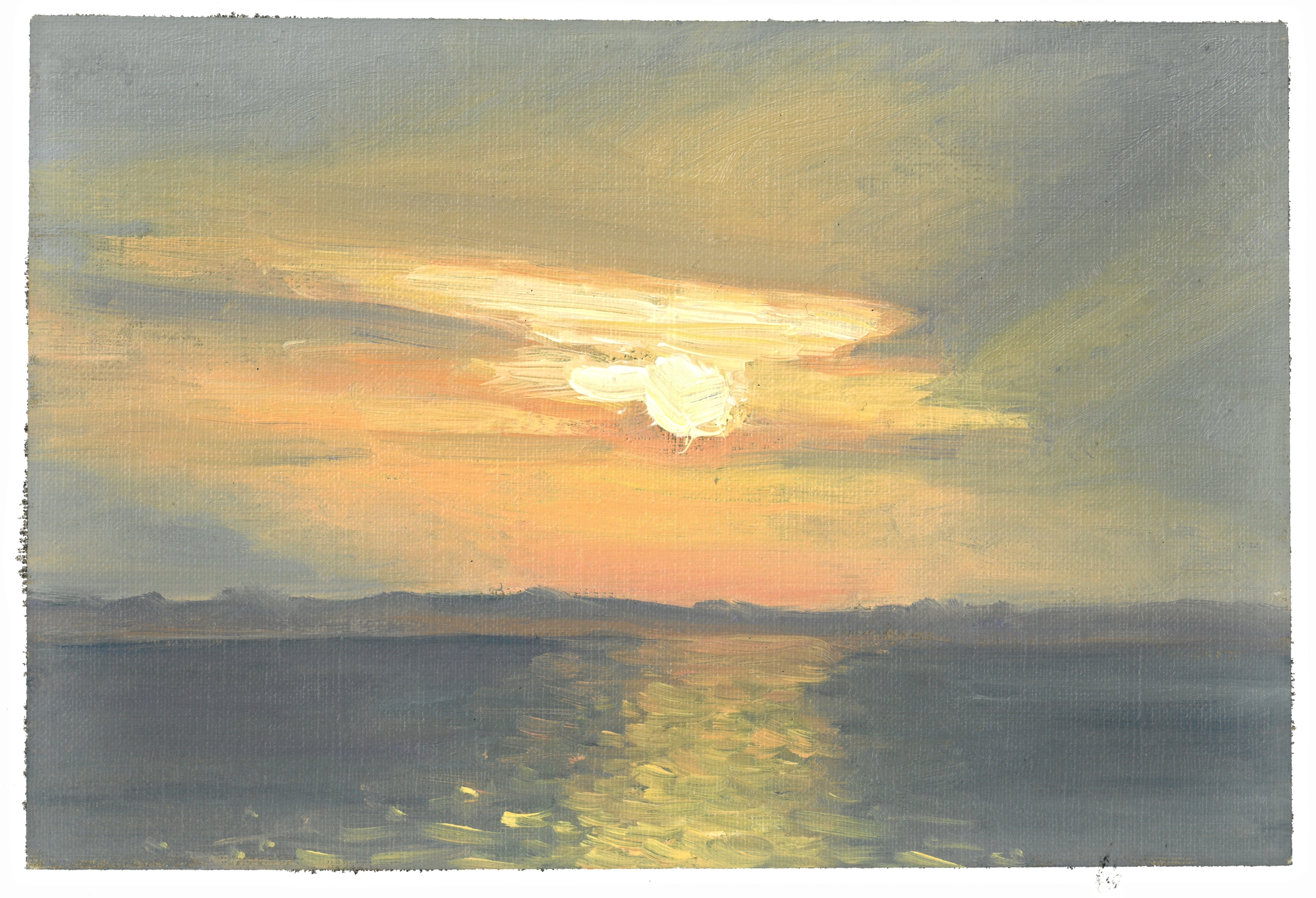 In life the scene was much cooler and a little lighter. The horizon was a few shades lighter.