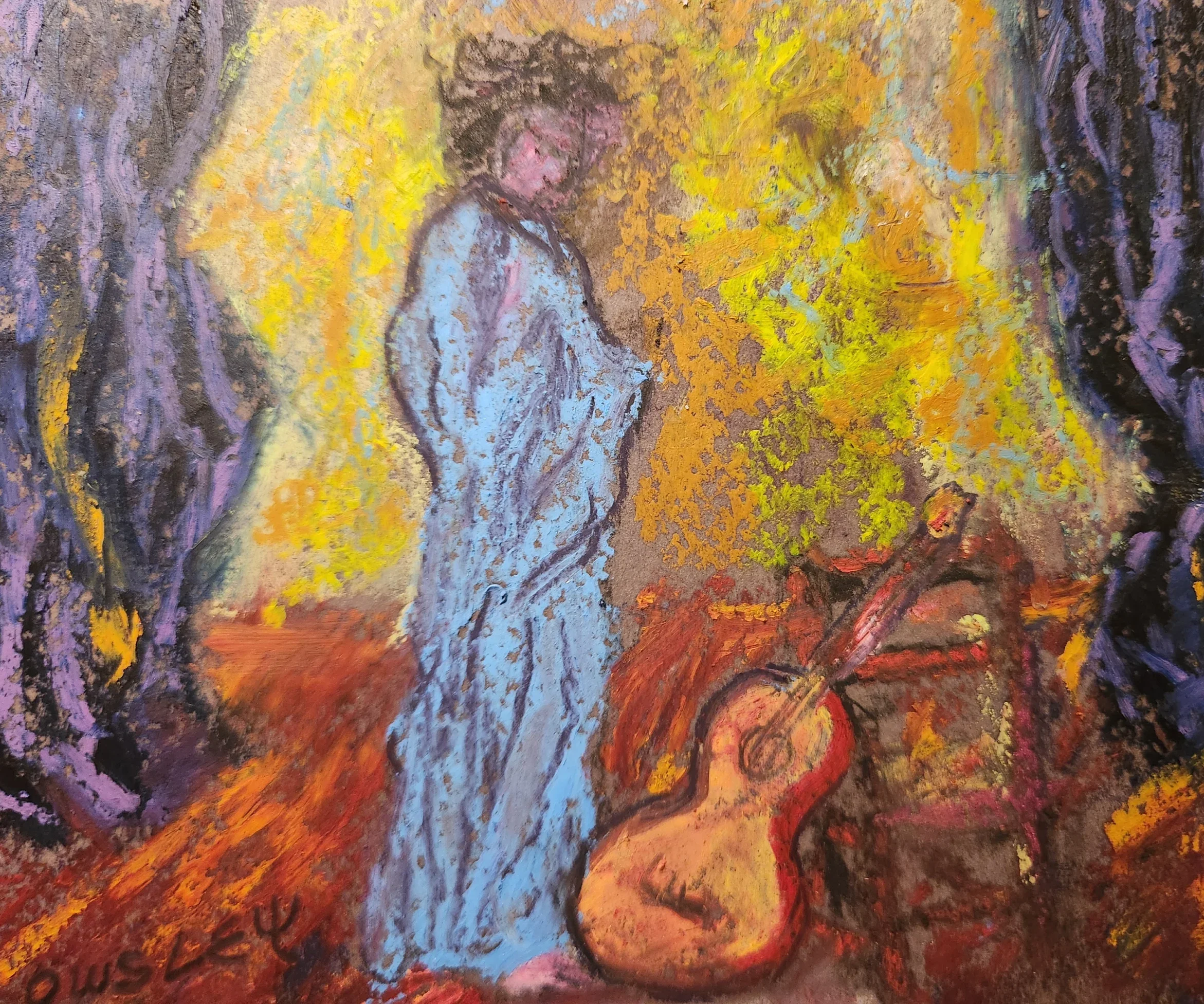 In The Wings oil pastel 2024 5x 7.webp