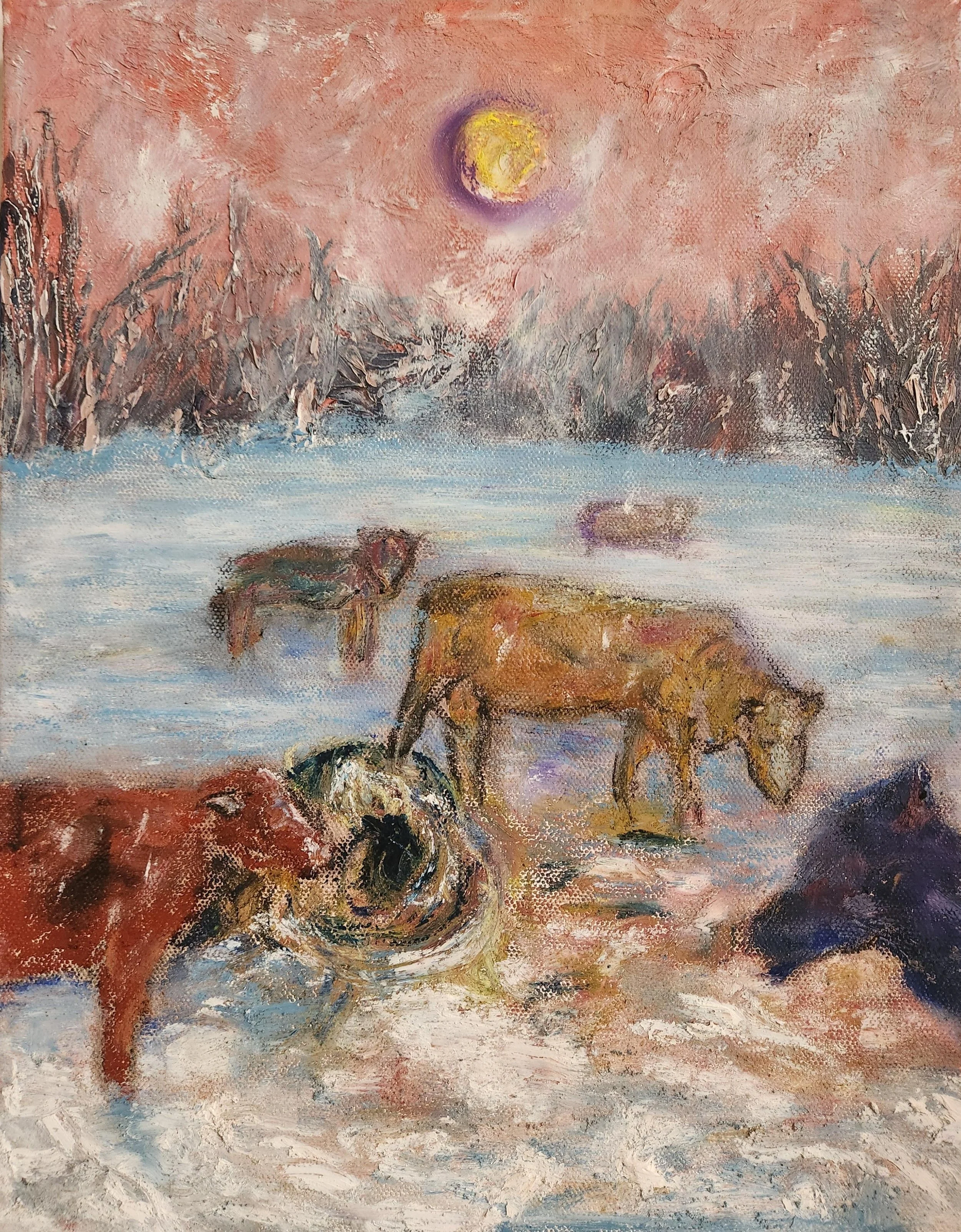 Hard Times, 2020, Traditional Oil & Oil Pastel Synergy, 8" x 10" 