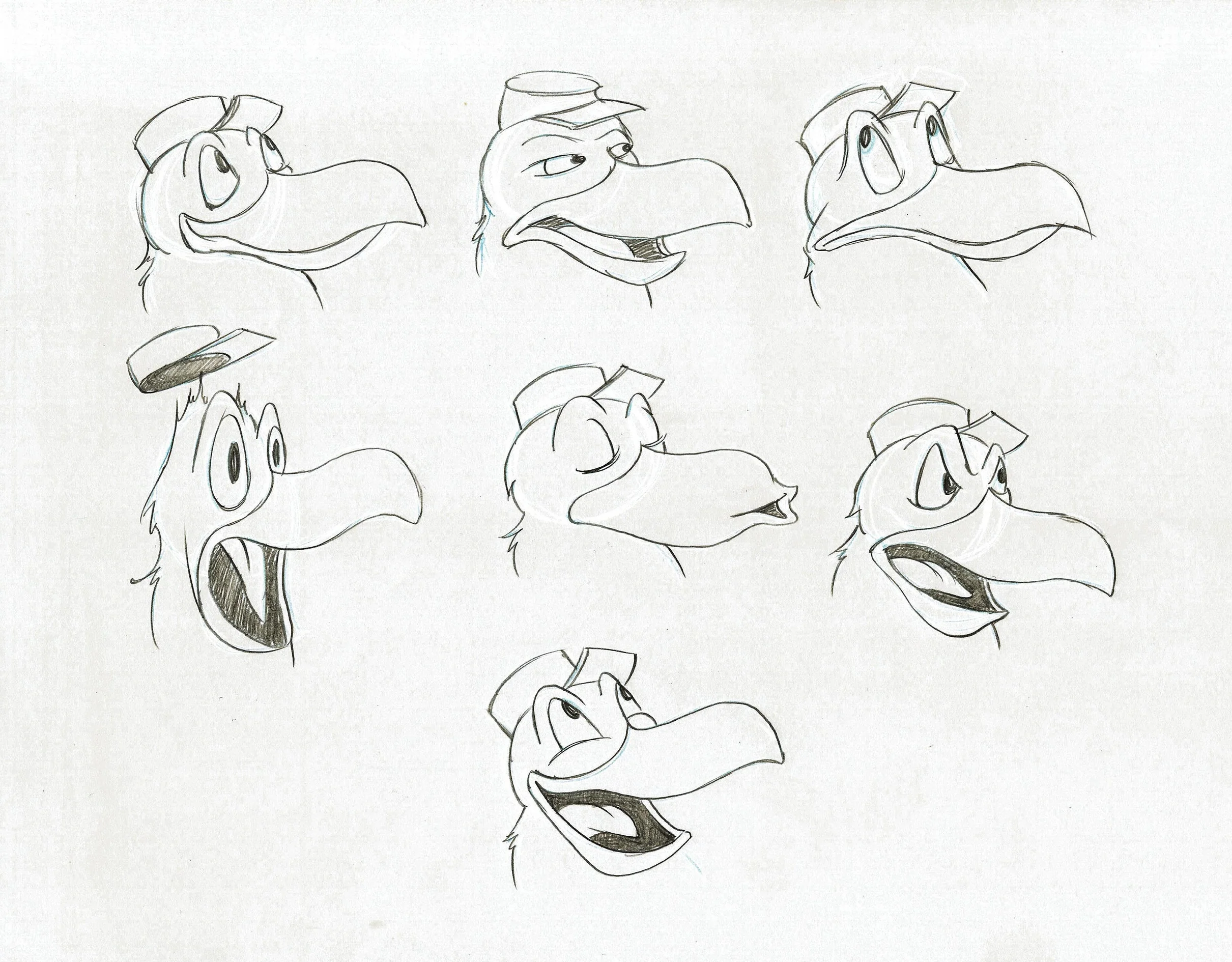 Raven expression sheet by Tom Bertino.