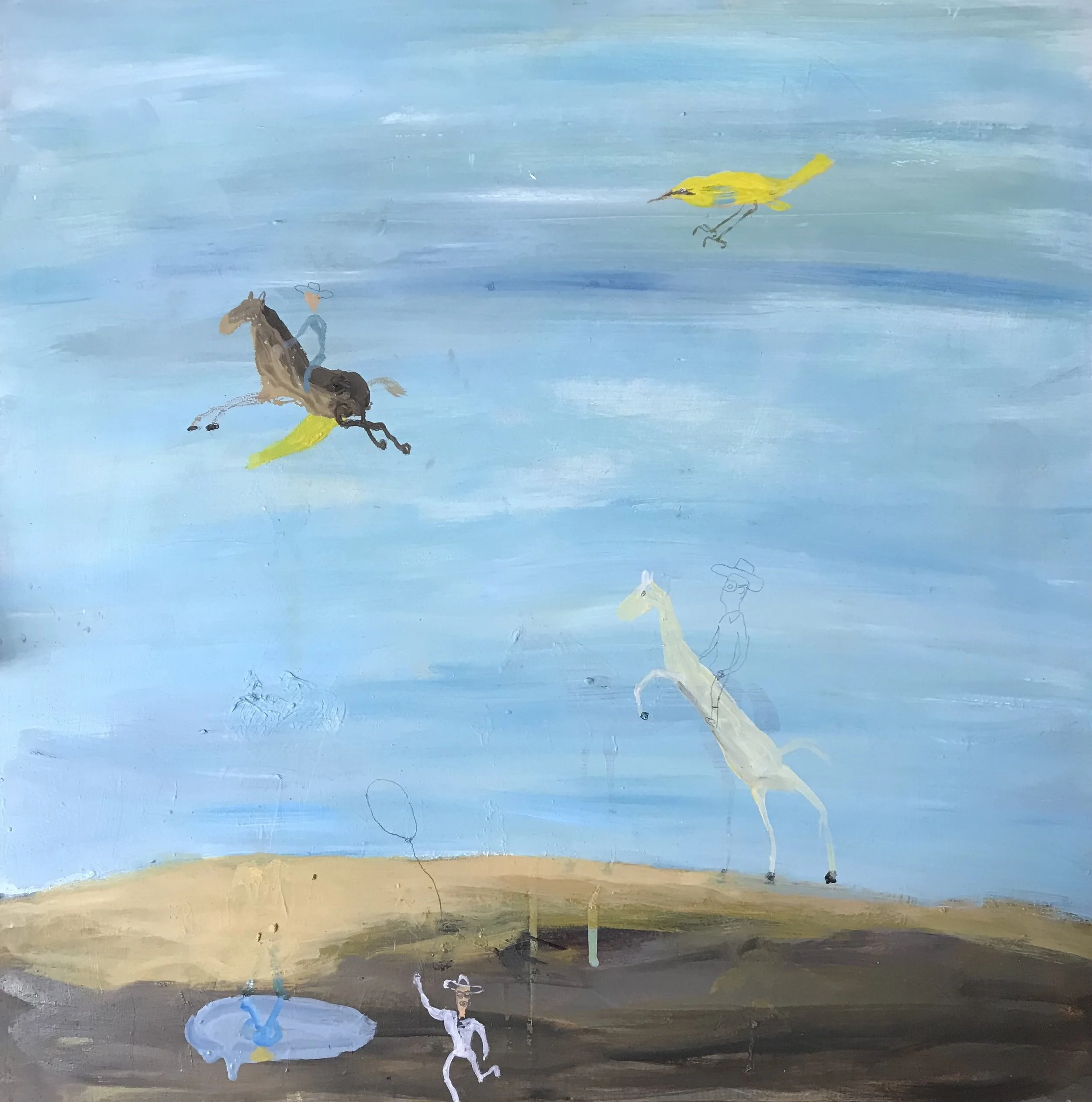 Blå himmel, gul fågel. 61x61cm.jpeg