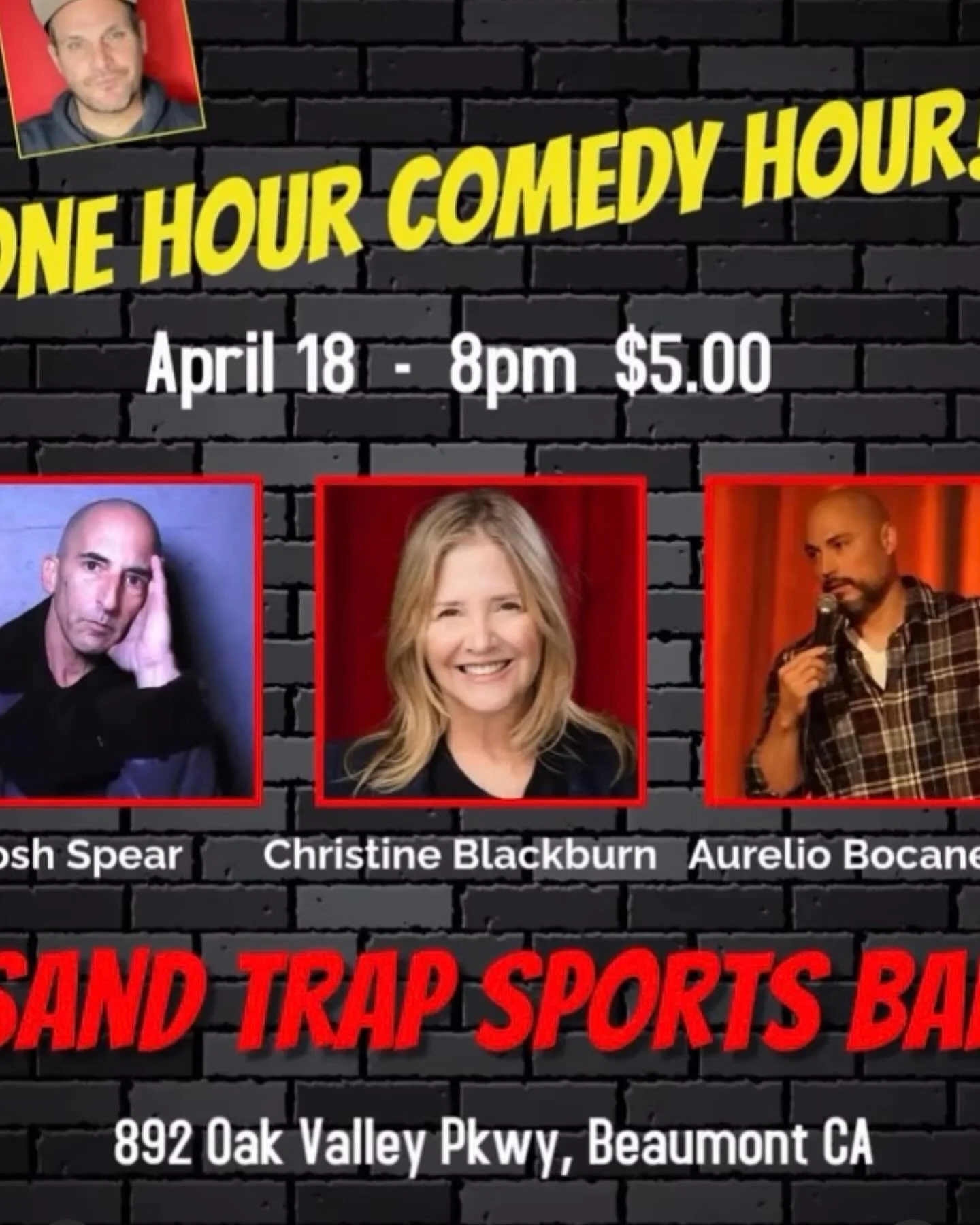 Hey, who&rsquo;s out in Beaumont tonight? I&rsquo;ll be performing at the Sandtrap in a show in a show that&rsquo;s always a blast! Thanks for booking me. @johnnycardinale ! #standup #comedy