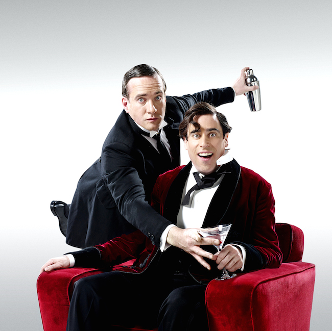Matthew Macfadyen (Jeeves) and Stephen Mangan (Wooster) in Perfect Nonsense at the Duke of York's Theatre. Photo by Uli Weber.jpg