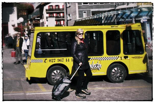 Toting the Ozone in Zermatt, Switzerland. Photo by Susan Kelly.