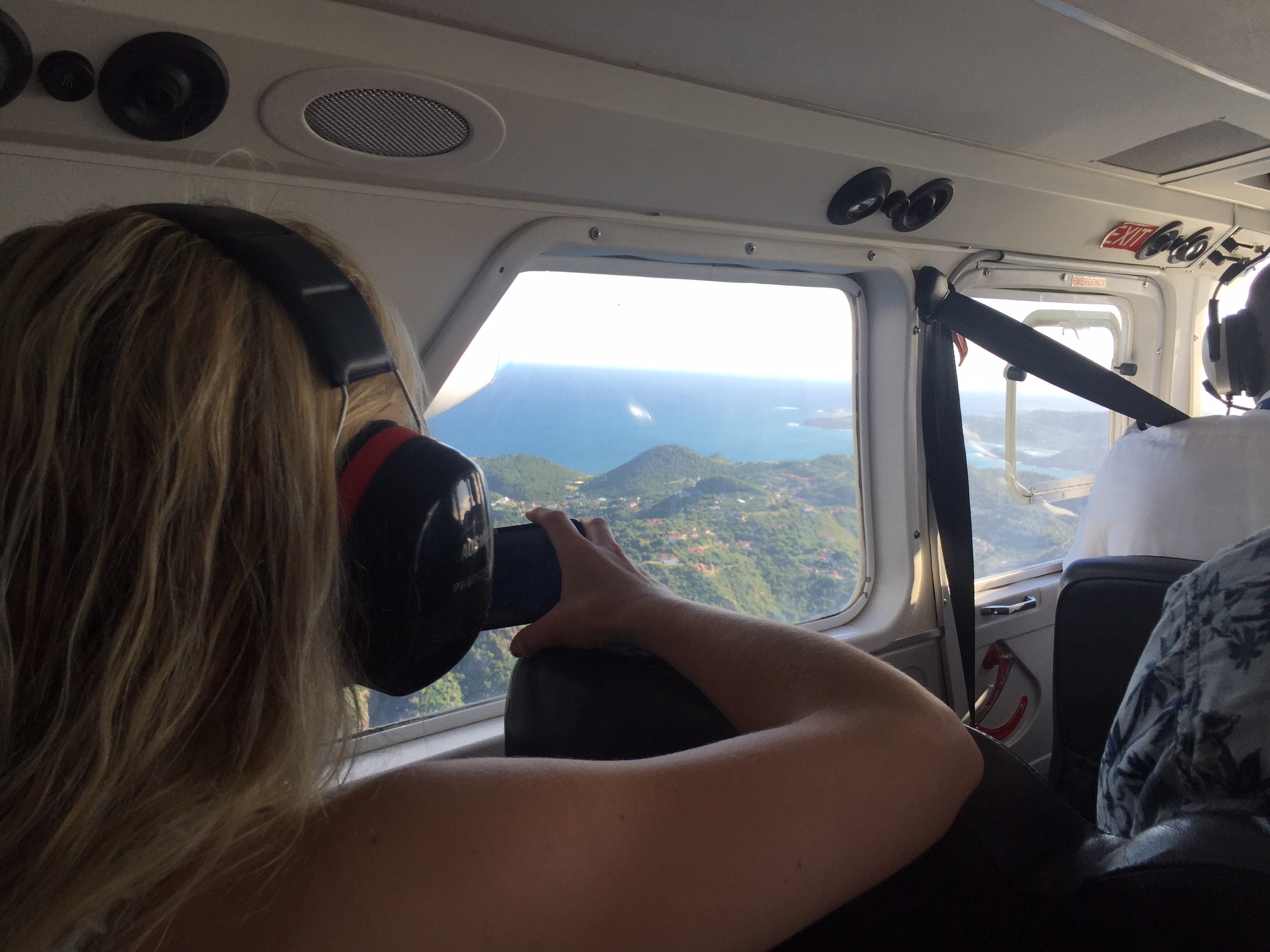 The hills of St. Maarten on the way to St. Barth's 