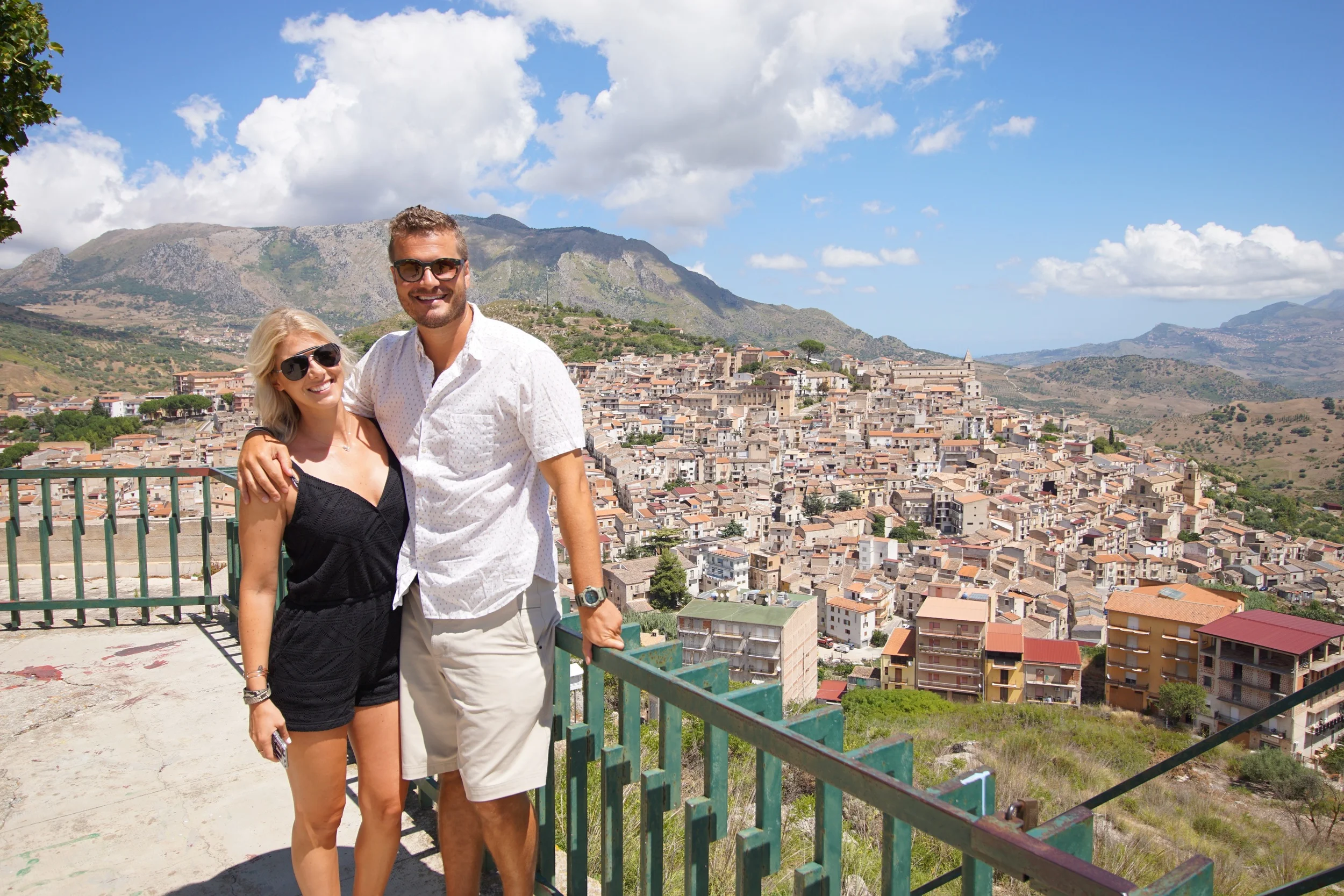 Jay and me overlooking Ciminna, Sicily