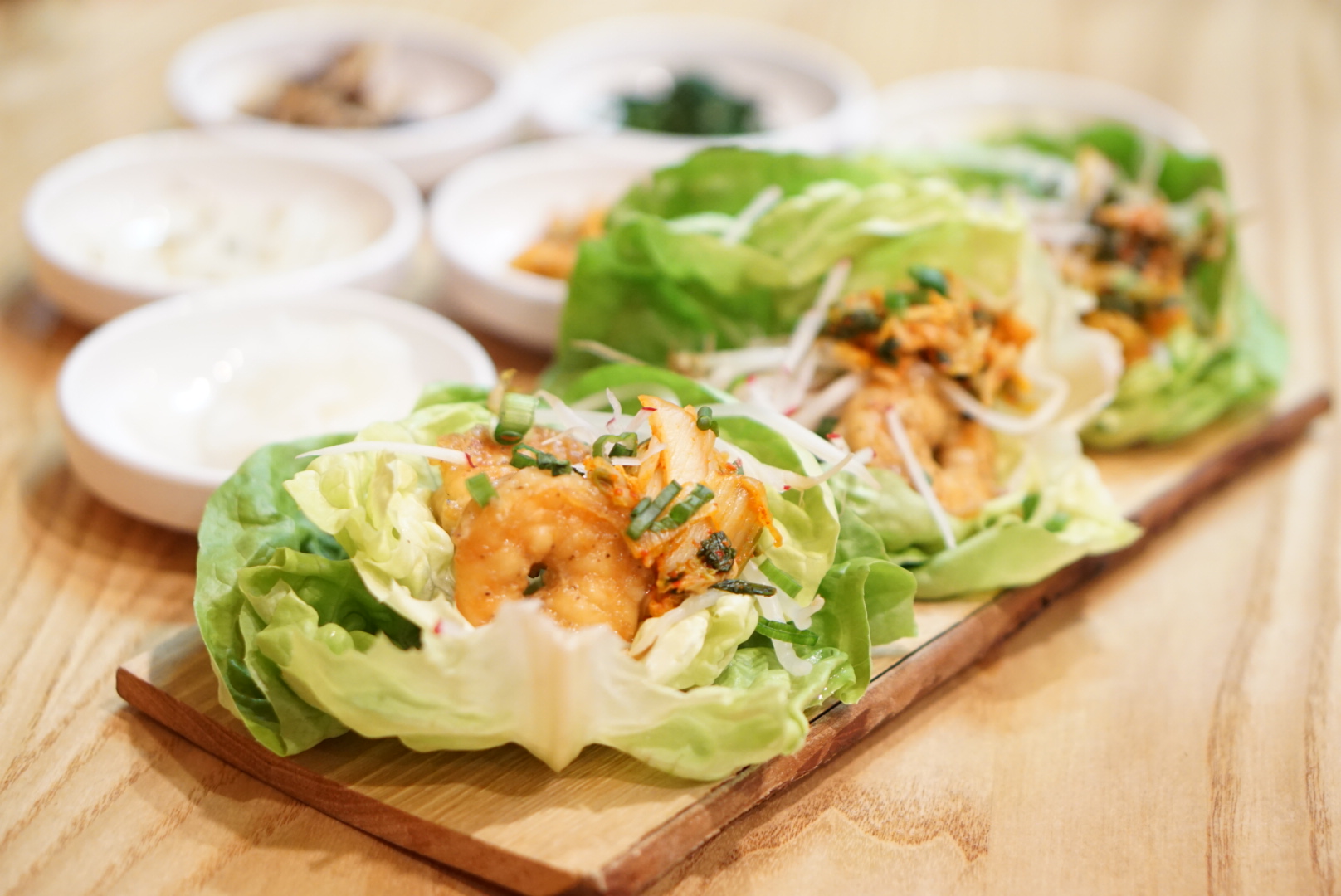 These shrimp lettuce wraps may be my favorite item on the menu. The shrimp was lightly crispy and the kimchi gave it a tangy kick. 