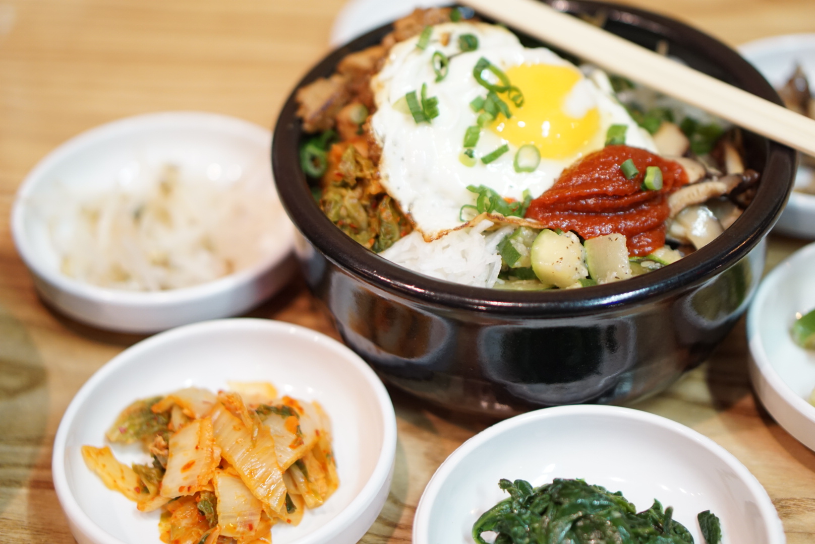 Of course the piece de resistance is their Bi Bim Bap Bowls. Traditional accouterment with a fresh fried egg on top. This was the chicken bowl and it was outstanding. 