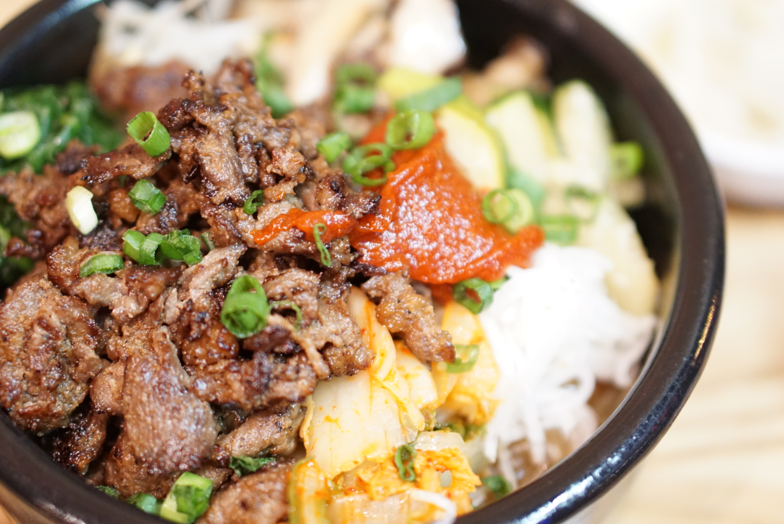 This is the Beef Bi Bim Bap bowl that is actually made with short rib, vs. the traditional ribeye. They marinate the beef for over 24 hours. It was incredibly flavorful and tender. 