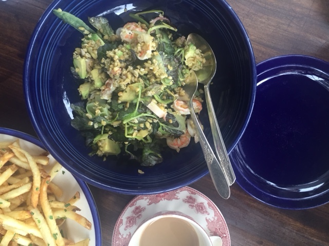 Part of our lunch spread at Tart. The seafood salad was so fresh and SO LA. 