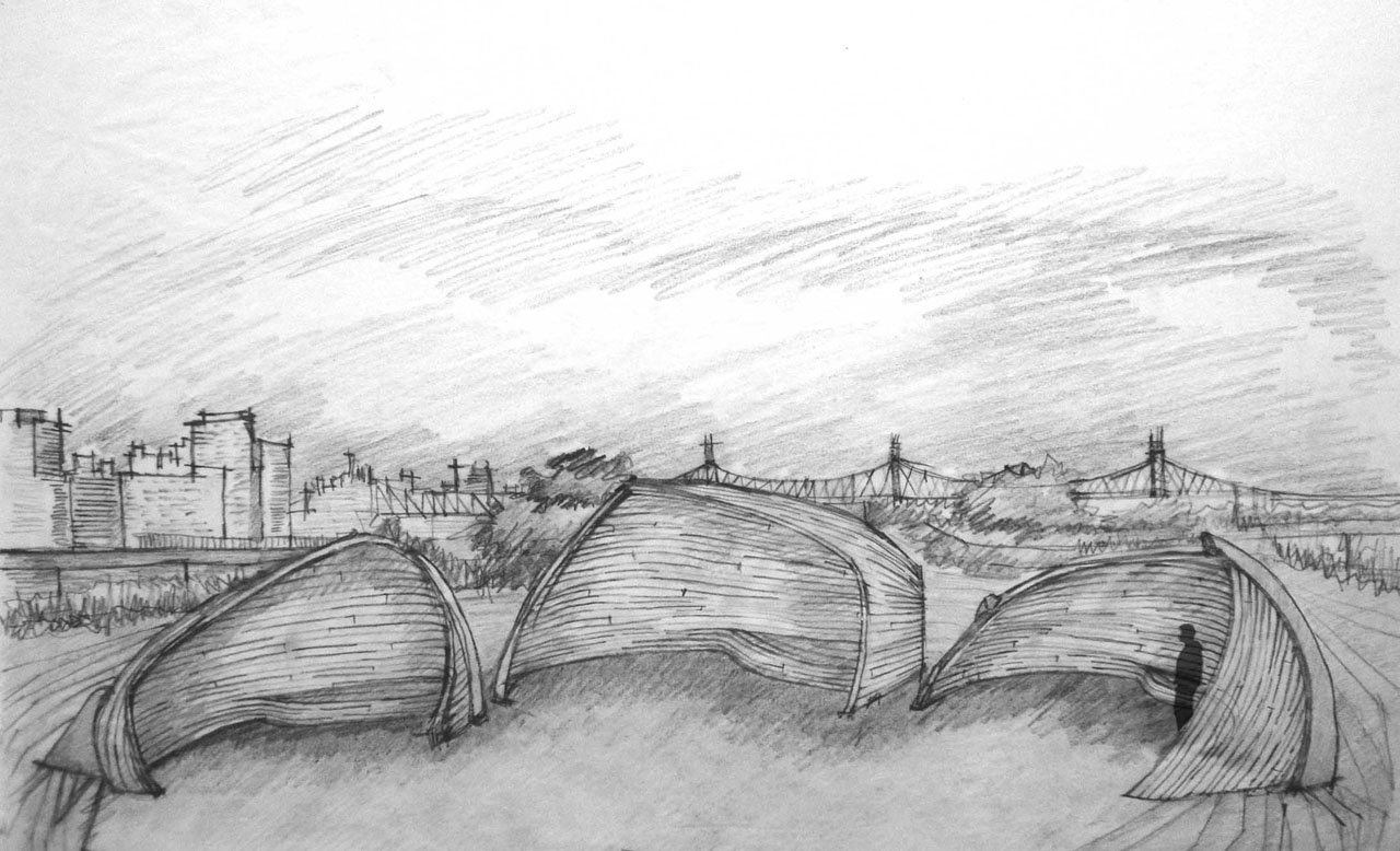 Study for Haven/Shelter , 2009, Pencil, Maria del Mar Abos