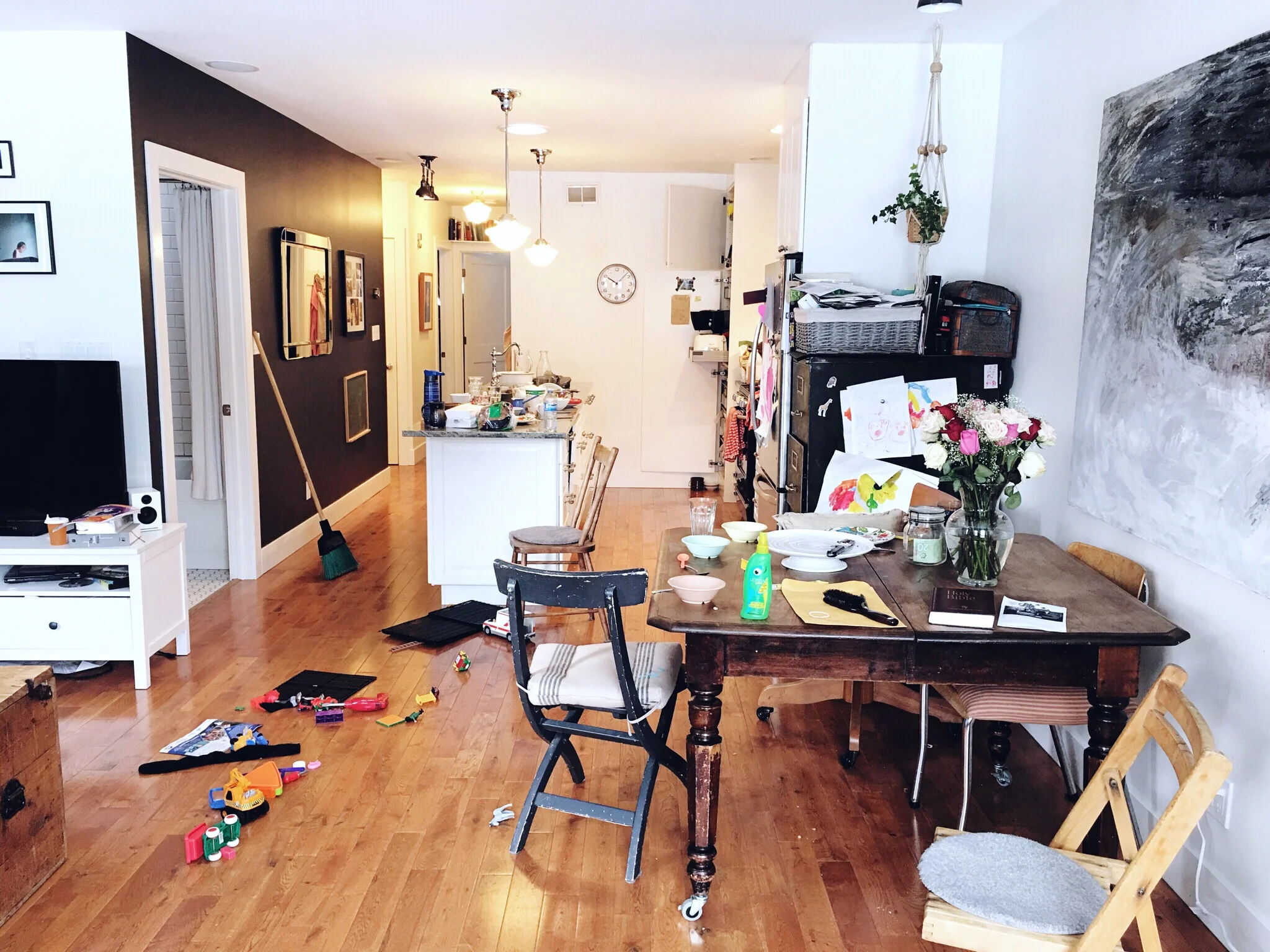 Our house, an average morning's mess.
