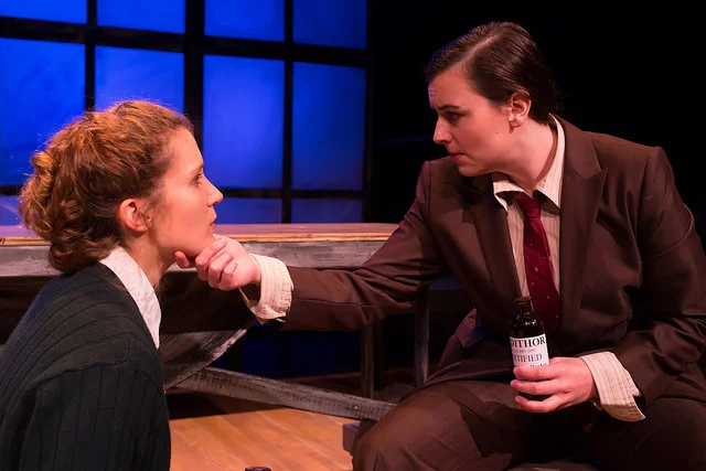 Marty Mason and Bridgette Hayes in RADIUM GIRLS by D.W. Gregory, directed by Lindsay Eagle. September 4-9, 2015. Produced by Flat Earth Theatre. Photo by Jake Scaltreto. 