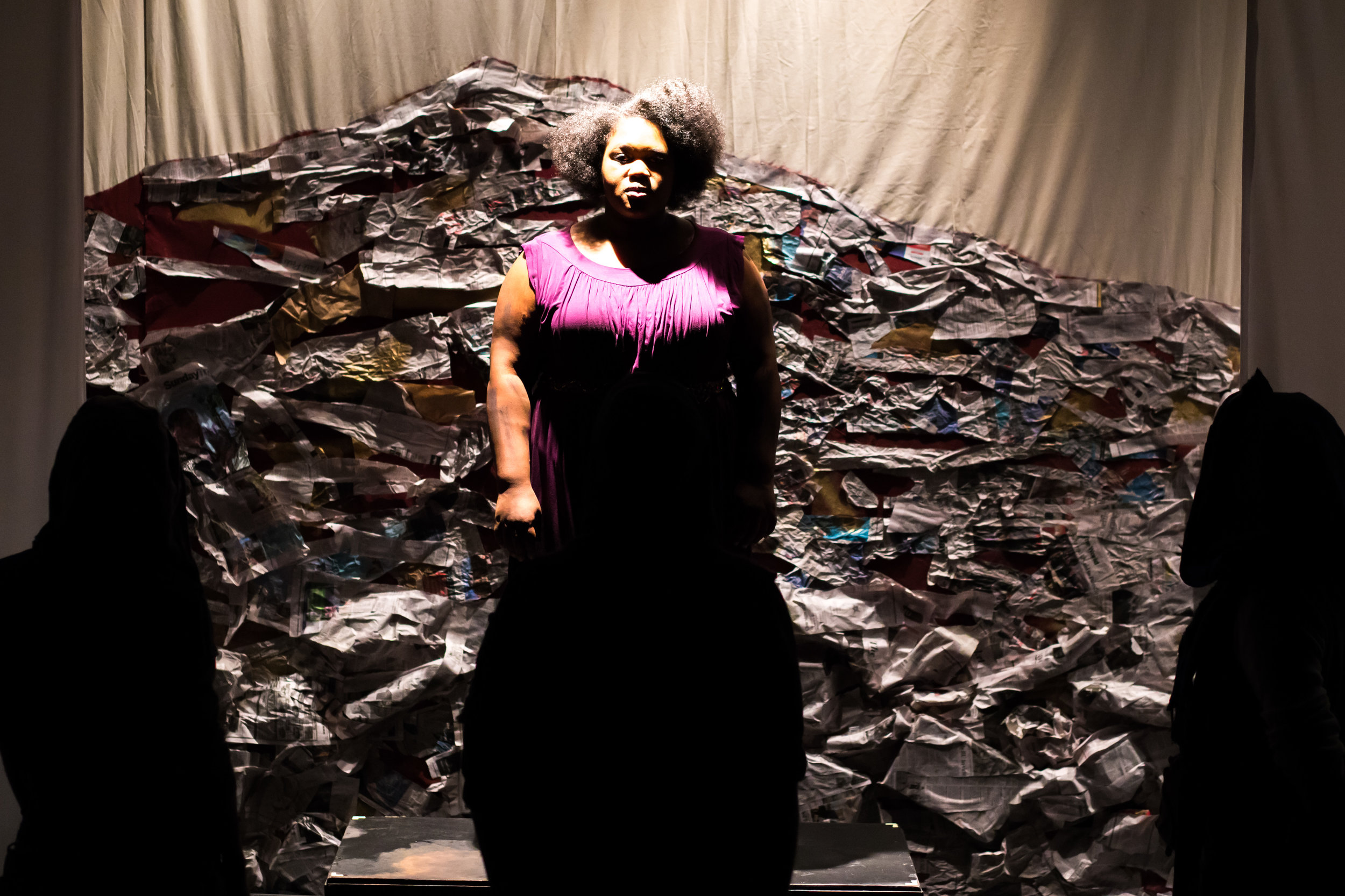 Regine Vital in ANTIGONE by Jean Anouilh, directed by Lindsay Eagle. March 2018. Produced by Flat Earth Theatre. Photo by Jake Scaltreto. 