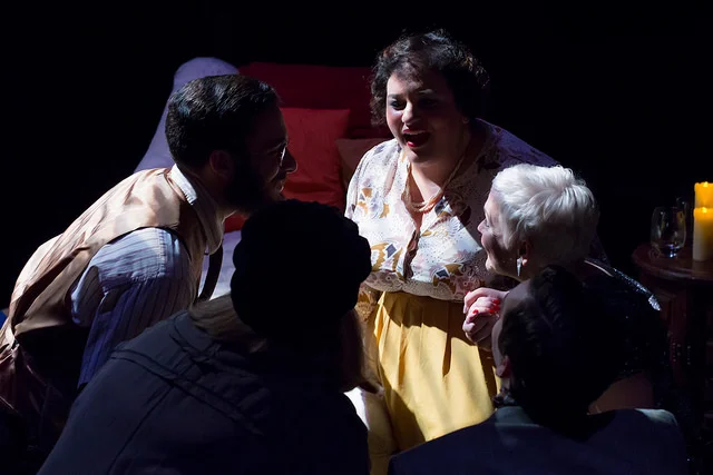 Production shot of A BRIGHT ROOM CALLED DAY by Tony Kushner. September-October 2017. Produced by Flat Earth Theatre. Photo by Jake Scaltreto.