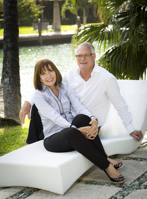 Phyllis & Bill in their backyard - Miami Beach, Florida