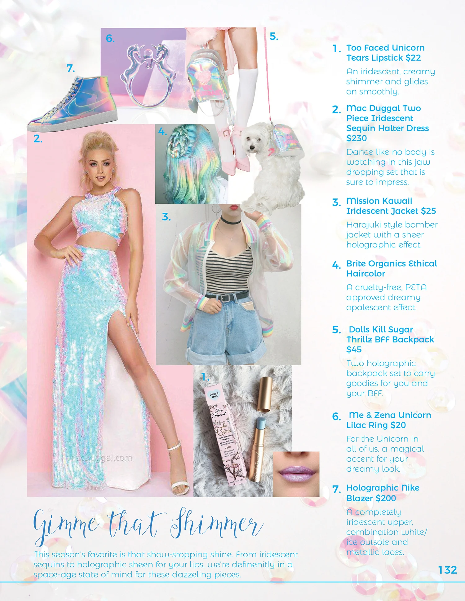1. Fashion Magazine Sample: Taking loads of information and organizing it in the most aesthetically pleasing way possible, without compromising content.