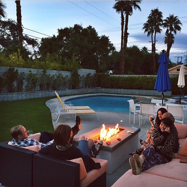 Sipping on wine and enjoying the sunset.
