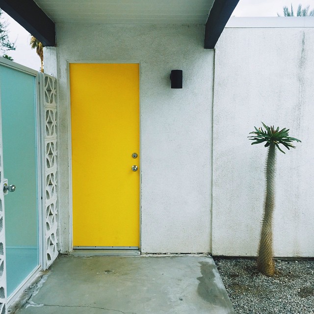  Here's the house we rented in Palm Springs with the cool yellow door! Four&nbsp;of our staff took the same photo&nbsp;of this door without realizing it - great minds think alike?! &nbsp; 