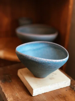 Blue Copper Glaze Bowl — counter-space