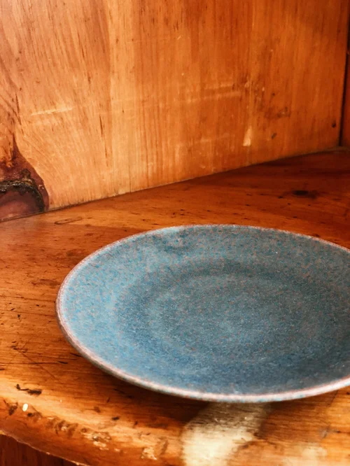 Blue Copper Glaze Plate — counter-space