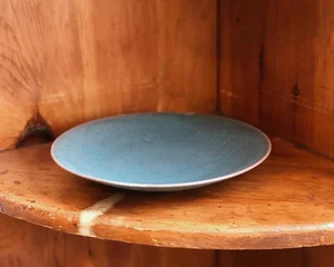 Blue Copper Glaze Plate — counter-space