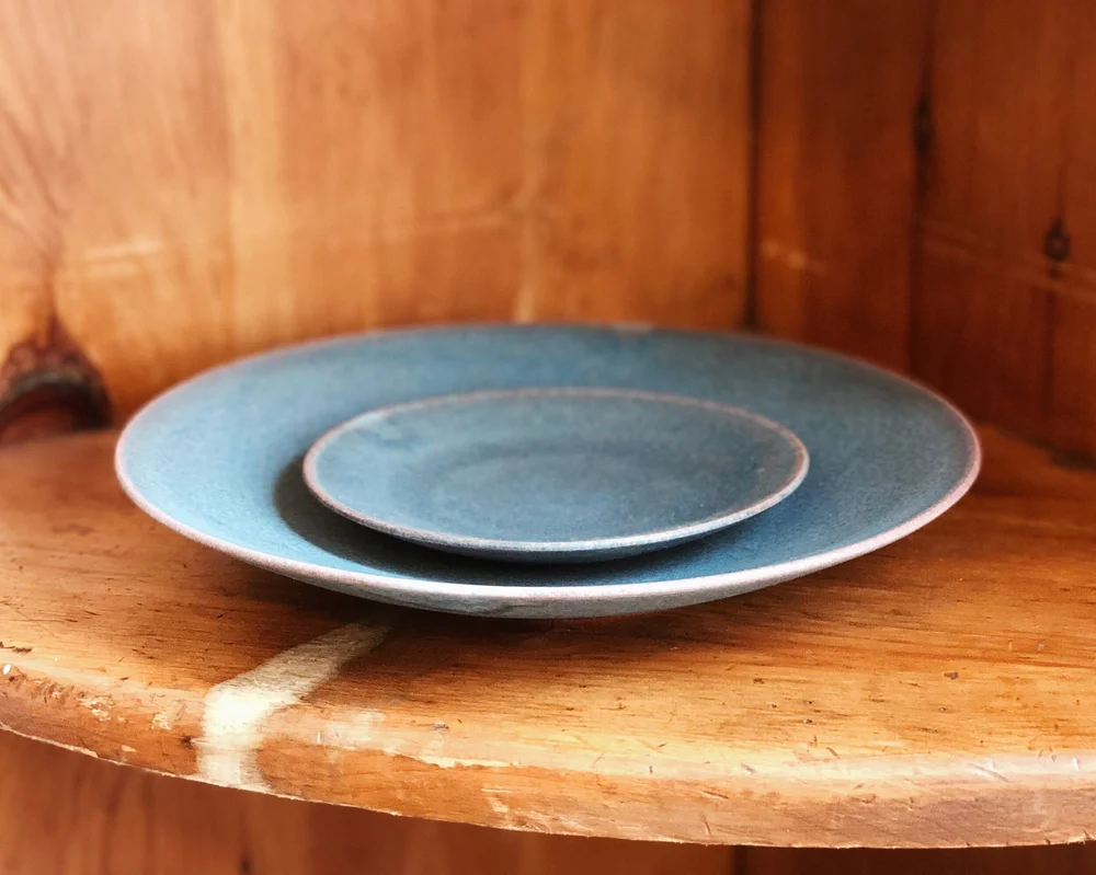 Blue Copper Glaze Plate — counter-space