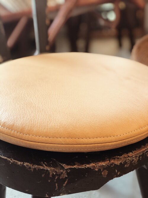 Round Leather Chair Pad Round Cushion Pad, Seat Cushion Dinning Stool Bench,  Round Chair Cushion, Custom Cushion for Bench 