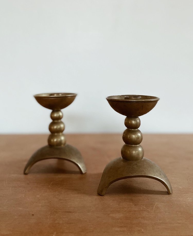 Brass Candle Holders — counter-space