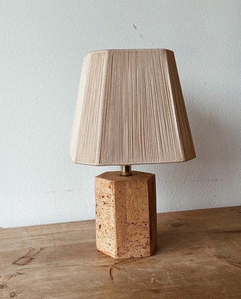 Naar behoren Vergelding Opname Cork Table Lamp with Corded Shade — counter-space