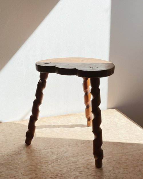 Vintage Stool With Scalloped Details — counter-space