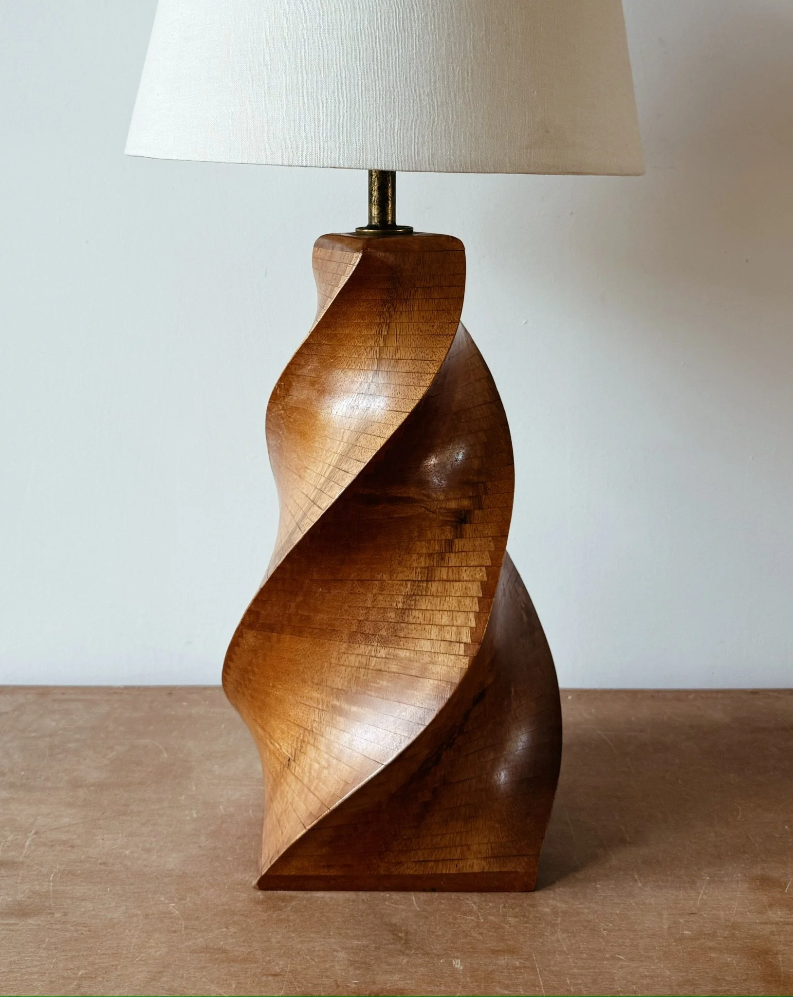 Wooden Spiral Lamp