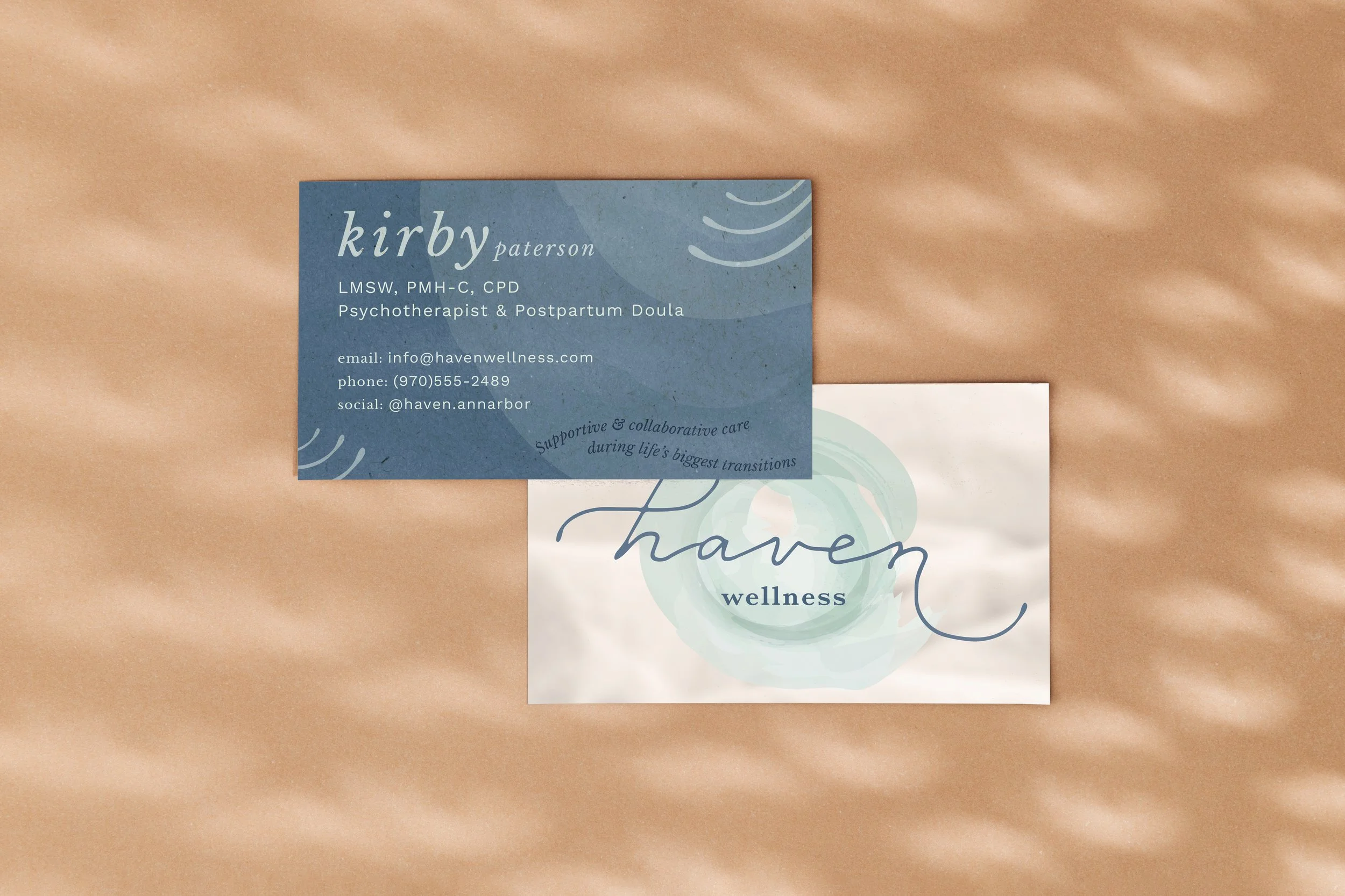  Mockup of Haven business cards 