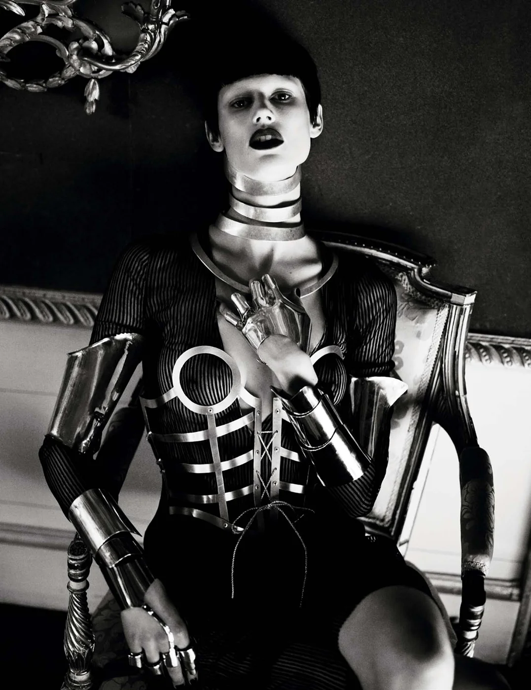 "Metal Headz" with Saskia de Brauw + Charlotte Tilbury + Sophy Robson + Karl Templer + Mert &amp; Marcus + Interview Magazine