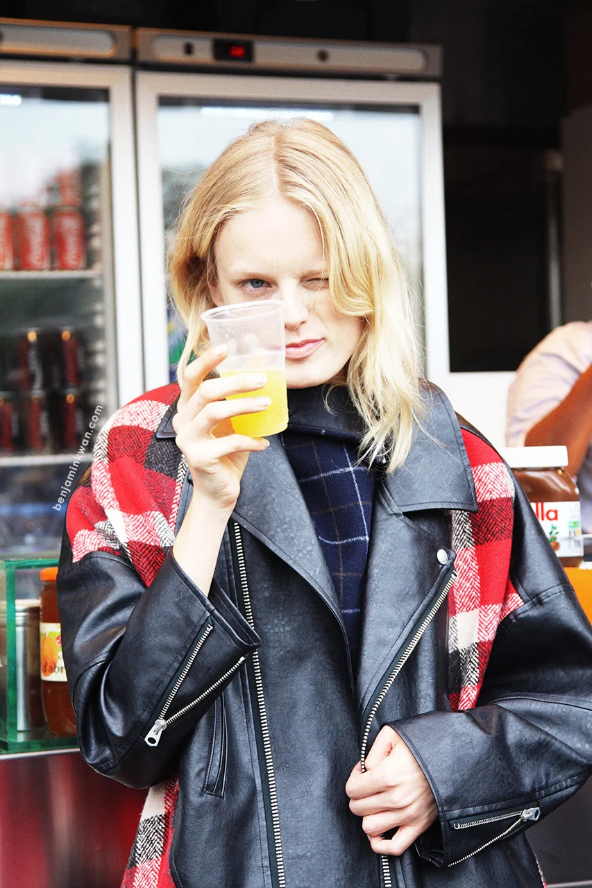 Hanne Gaby Odiele at Sacai SS 2014 Paris Snapped by Benjamin Kwan
