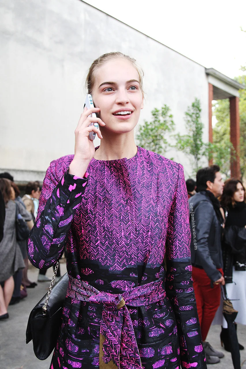 Vanessa Axente at Celine SS 2014 Paris Snapped by Benjamin Kwan