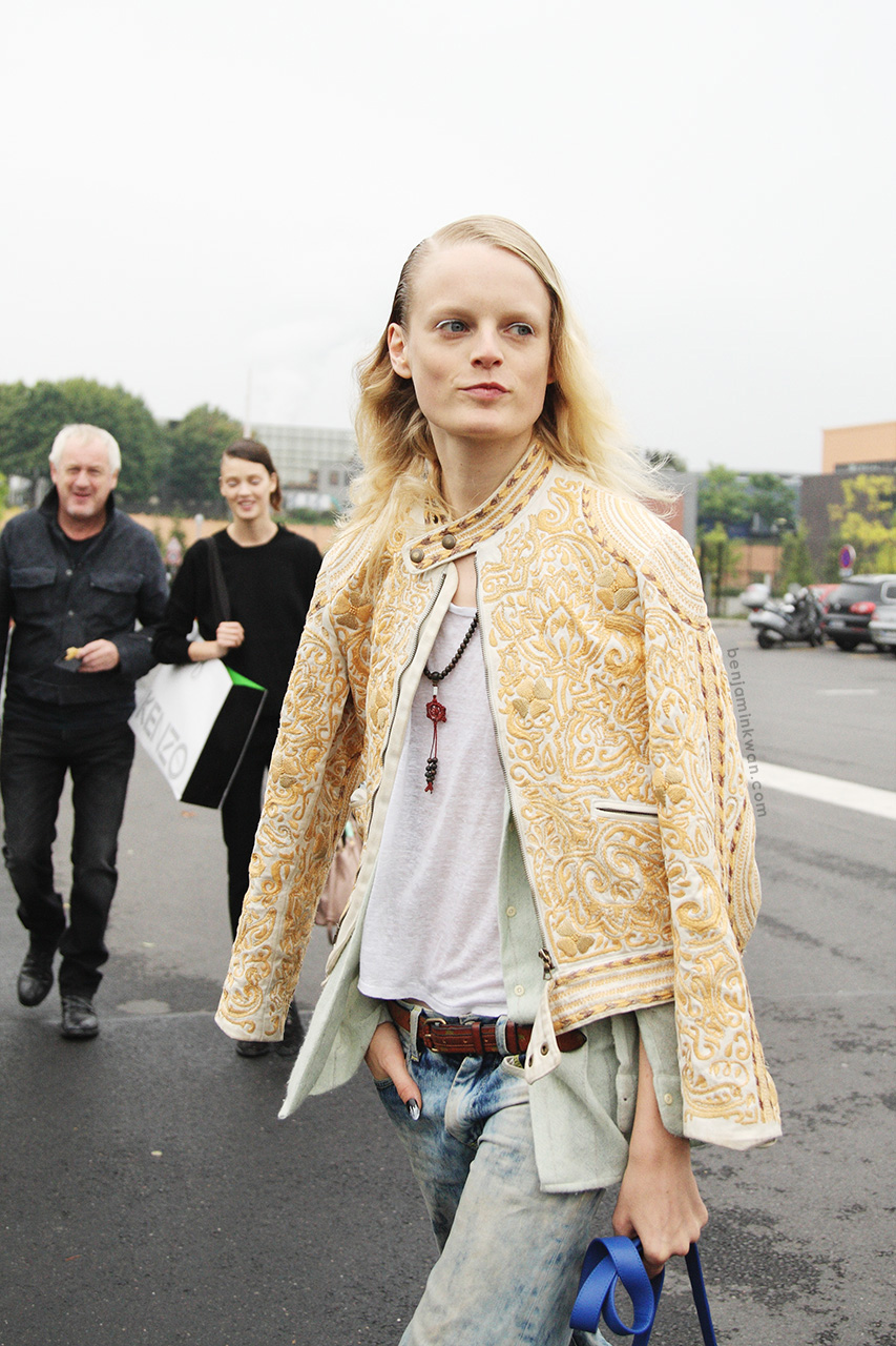Hanne Gaby Odiele at Kenzo SS 2014 Paris Snapped by Benjamin Kwan