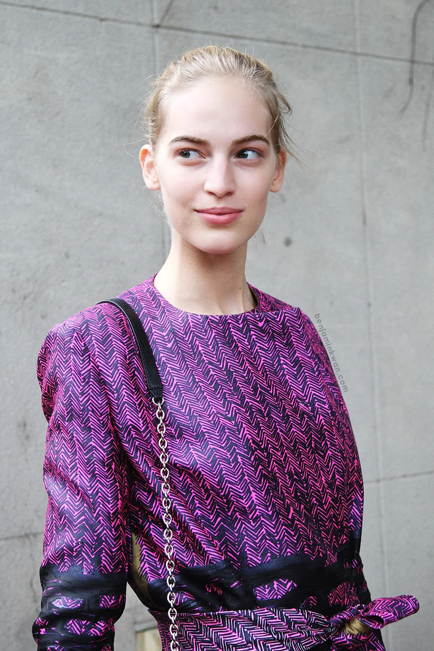 Vanessa Axente at Celine SS 2014 Paris Snapped by Benjamin Kwan