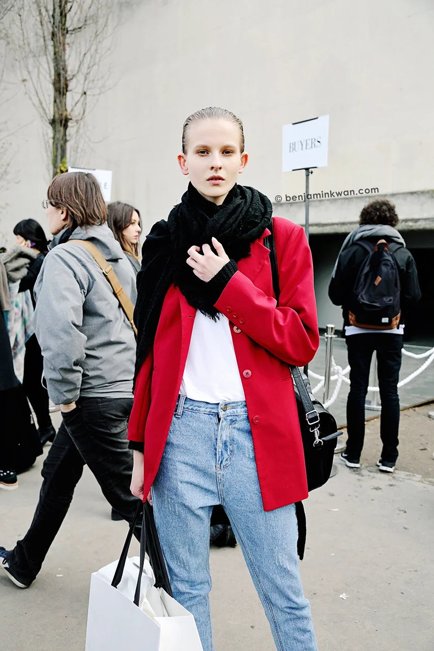 Ola Munik at Celine FW 2014 Paris Snapped by Benjamin Kwan Paris Fashion Week