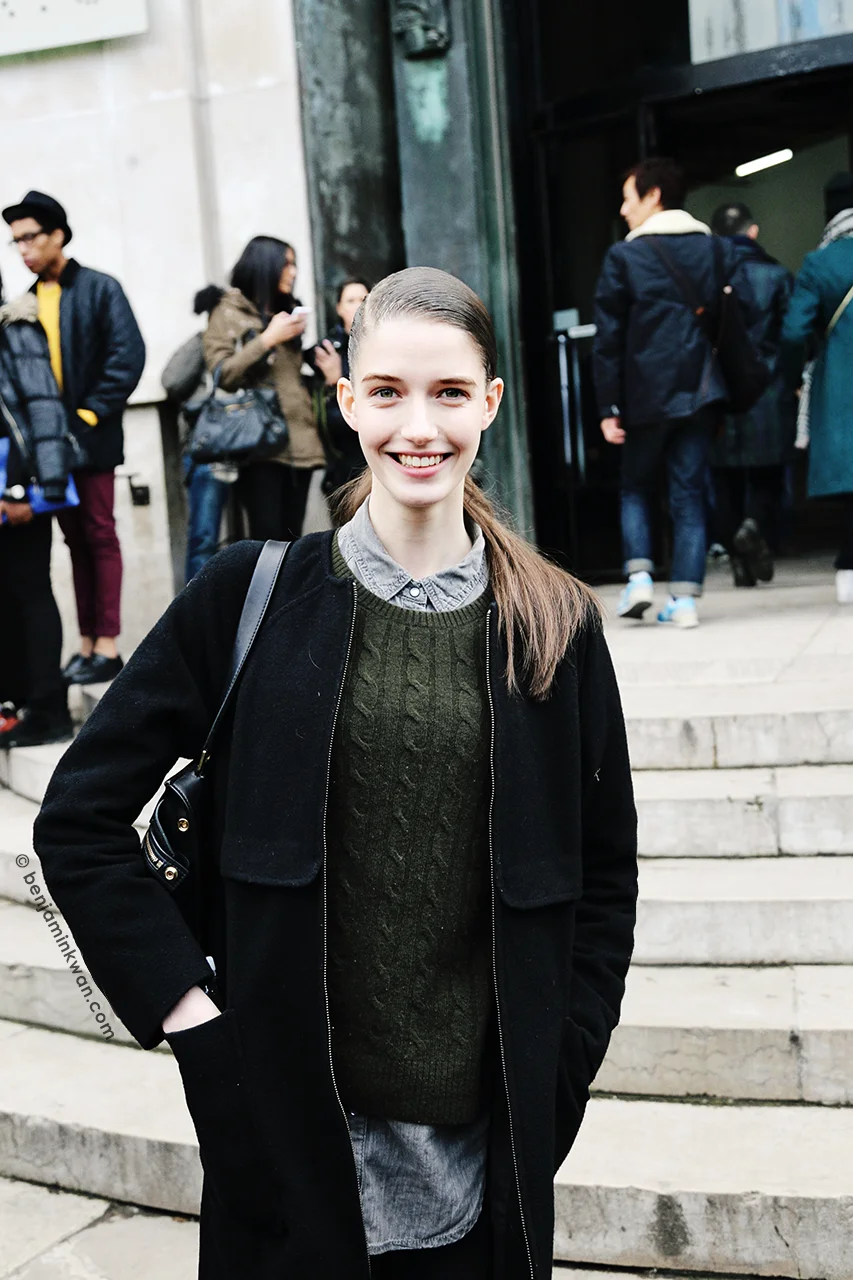 Josephine van Delden at Acne Studios FW 2014 Paris Snapped by Benjamin KwanParis Fashion Week