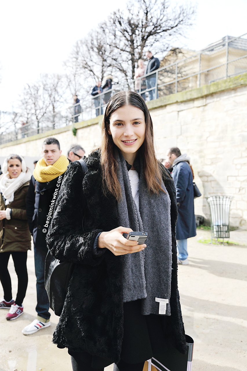 Giuliana Caramuto at Issey Miyake  FW 2014 Paris Snapped by Benjamin KwanParis Fashion Week