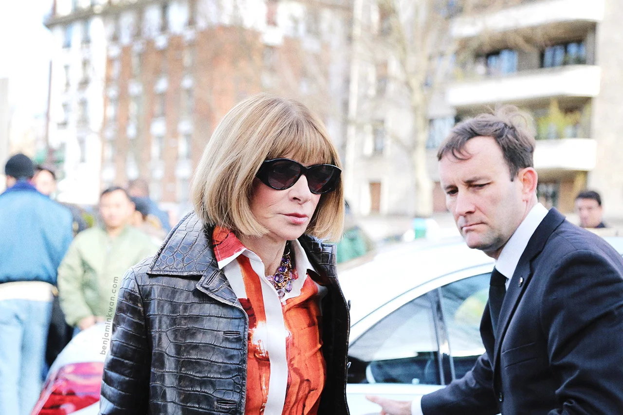 Anna Wintour at Celine FW 2014 Paris Snapped by Benjamin KwanParis Fashion Week