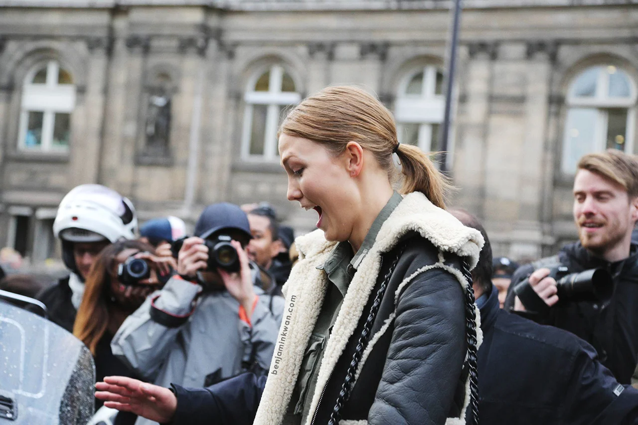 Karlie Kloss at Balmain FW 2014 Paris Snapped by Benjamin KwanParis Fashion Week