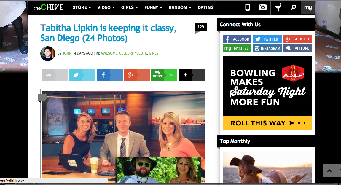 Featured on the front page of The Chive for "Keepin' It Classy, San Diego". Check out the Article HERE