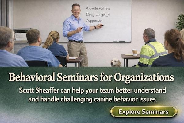 Scott Sheaffer teaching a dog behavior seminar to dog organization professionals.