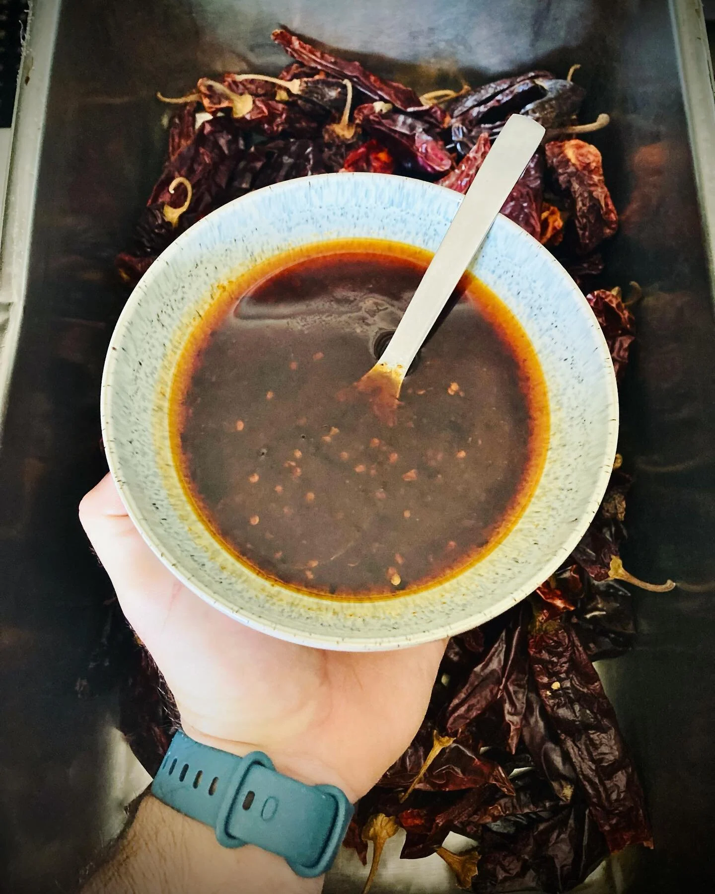🦐+🌶+🧅+🌴. Look for it on the menu next week. #loustakeaway #hotsauce #nosriracha