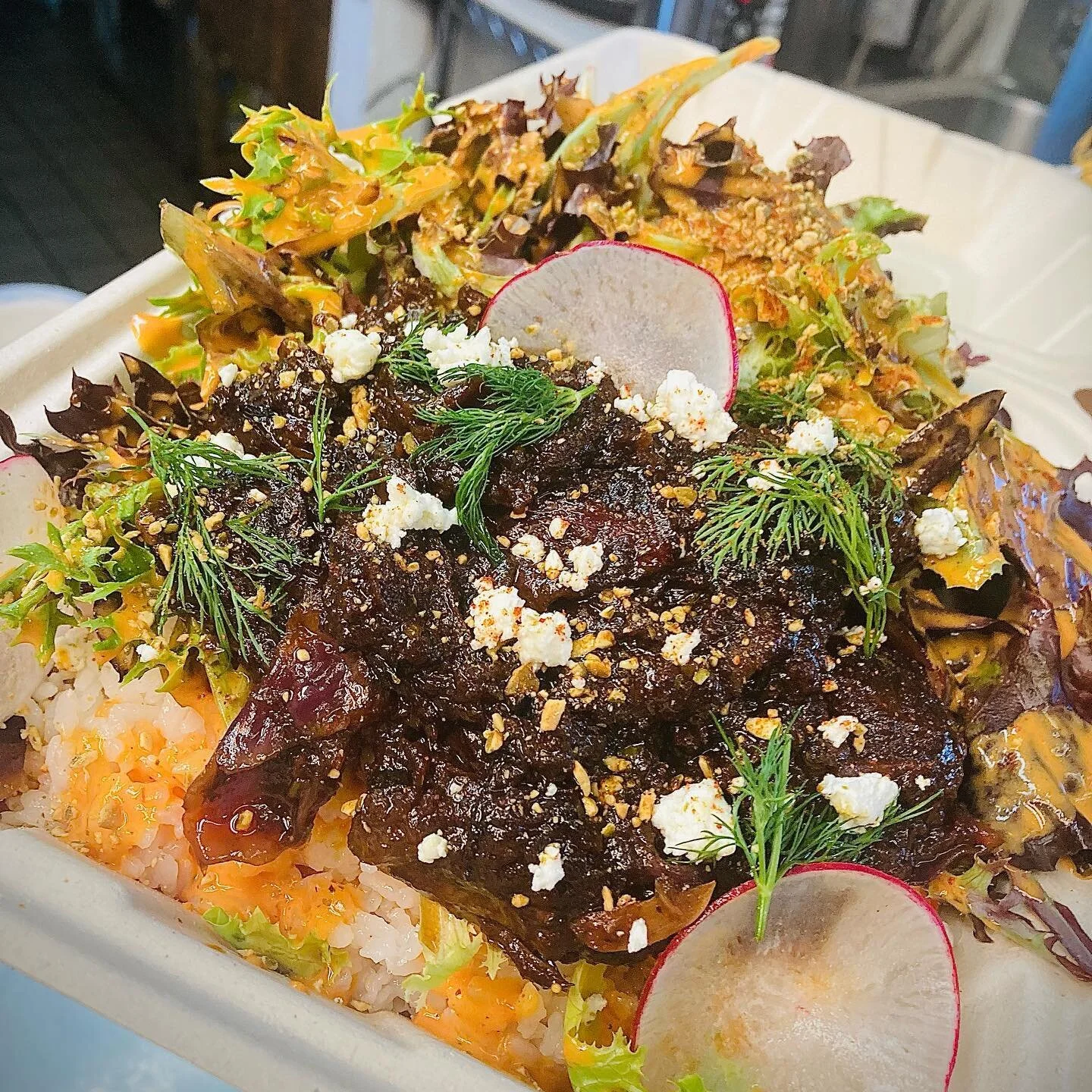 Got a couple @stemplecreek spiced vino-pomegranate braised beef plates left for lunch, along w/fried chicken cutlets over chilled garlic scallion noodles, &lsquo;hoagie&rsquo; fried chicken &amp; grass fed &lsquo;golden borscht&rsquo; (w/coriander &a