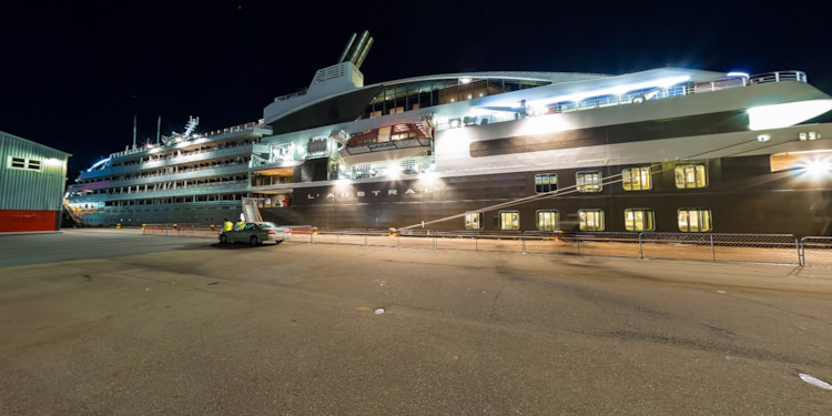 Wellington Docks at Night &amp; Crane