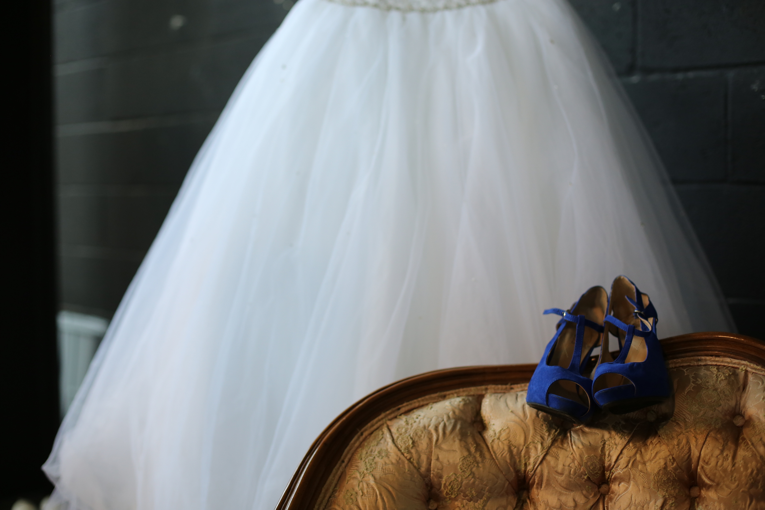 nothing like blue suede pumps to make a bride feel ready to dance