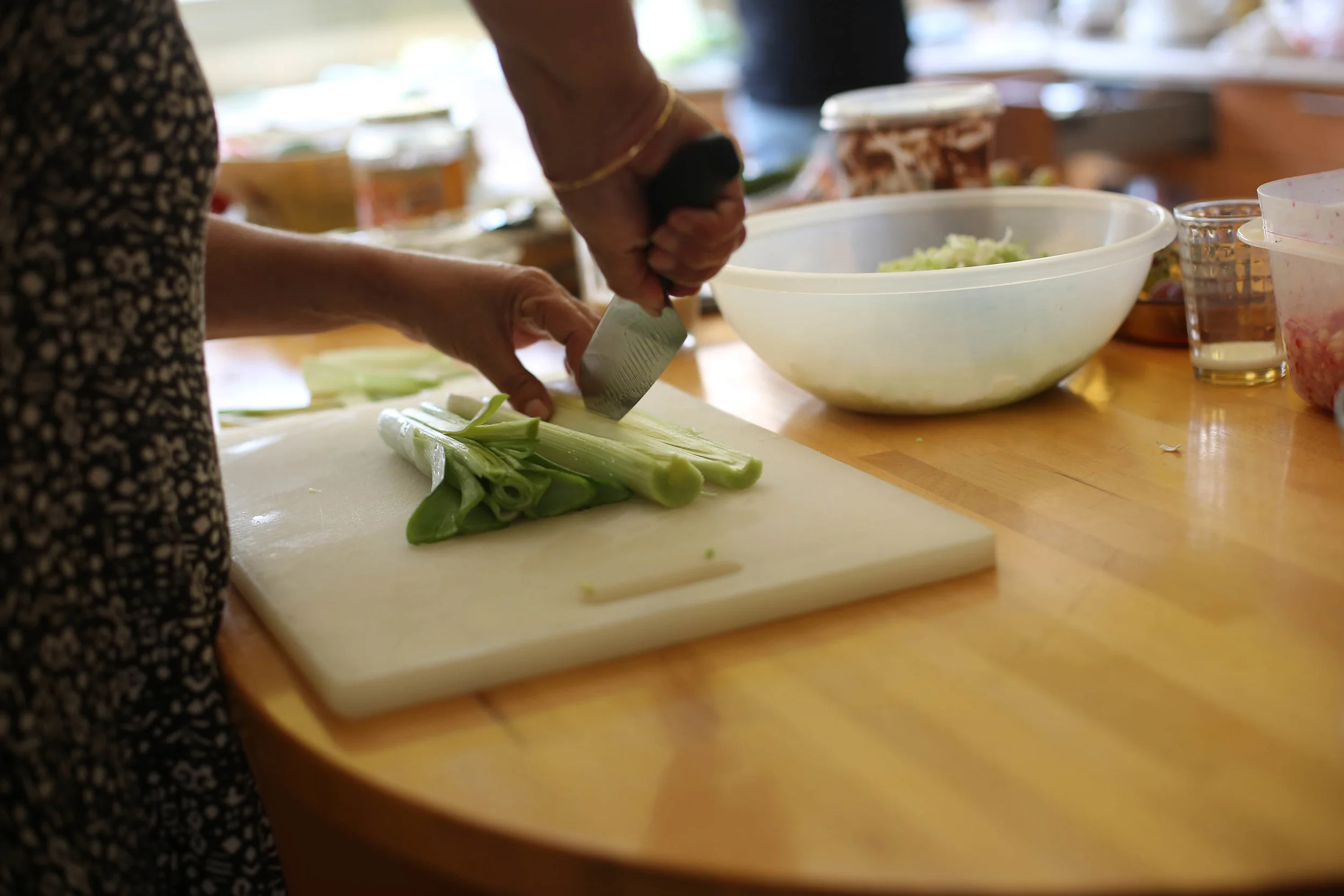 Julienne leeks are fried in small cakes---amazing.